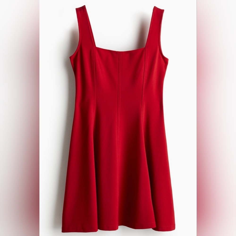 Elegant Red Sleeveless Dress Large